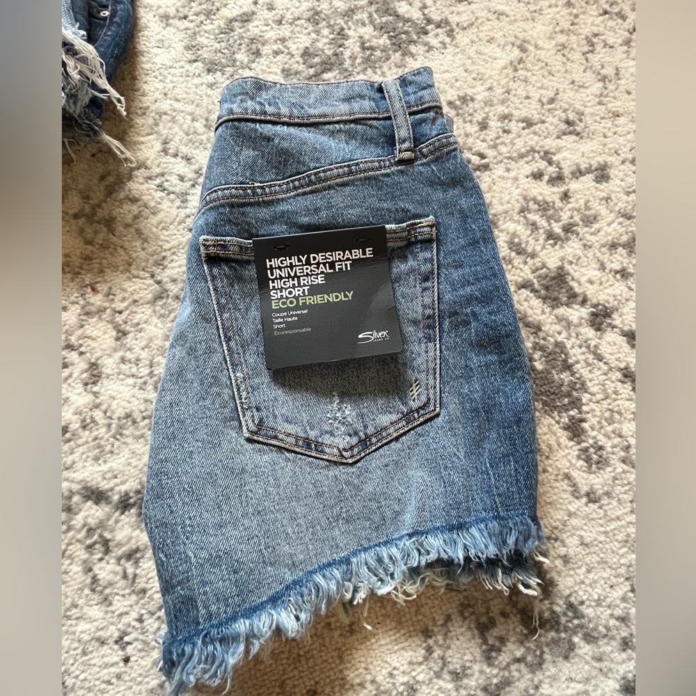 Brand new high waisted silver shorts